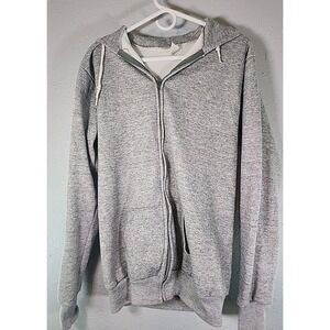 Vtg Pro Spirit Men M Y2K Oversized Hoodie zip Gray Grunge Urban Streetwear Retro